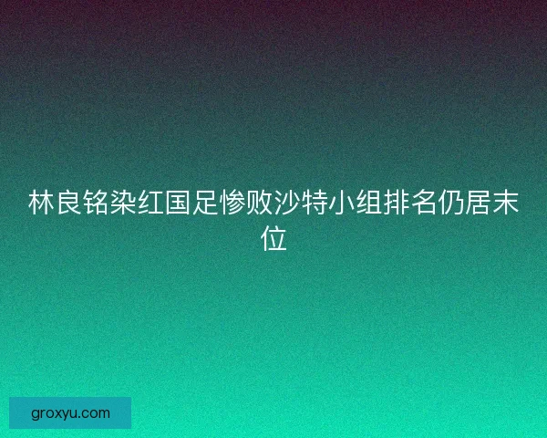 林良铭染红国足惨败沙特小组排名仍居末位